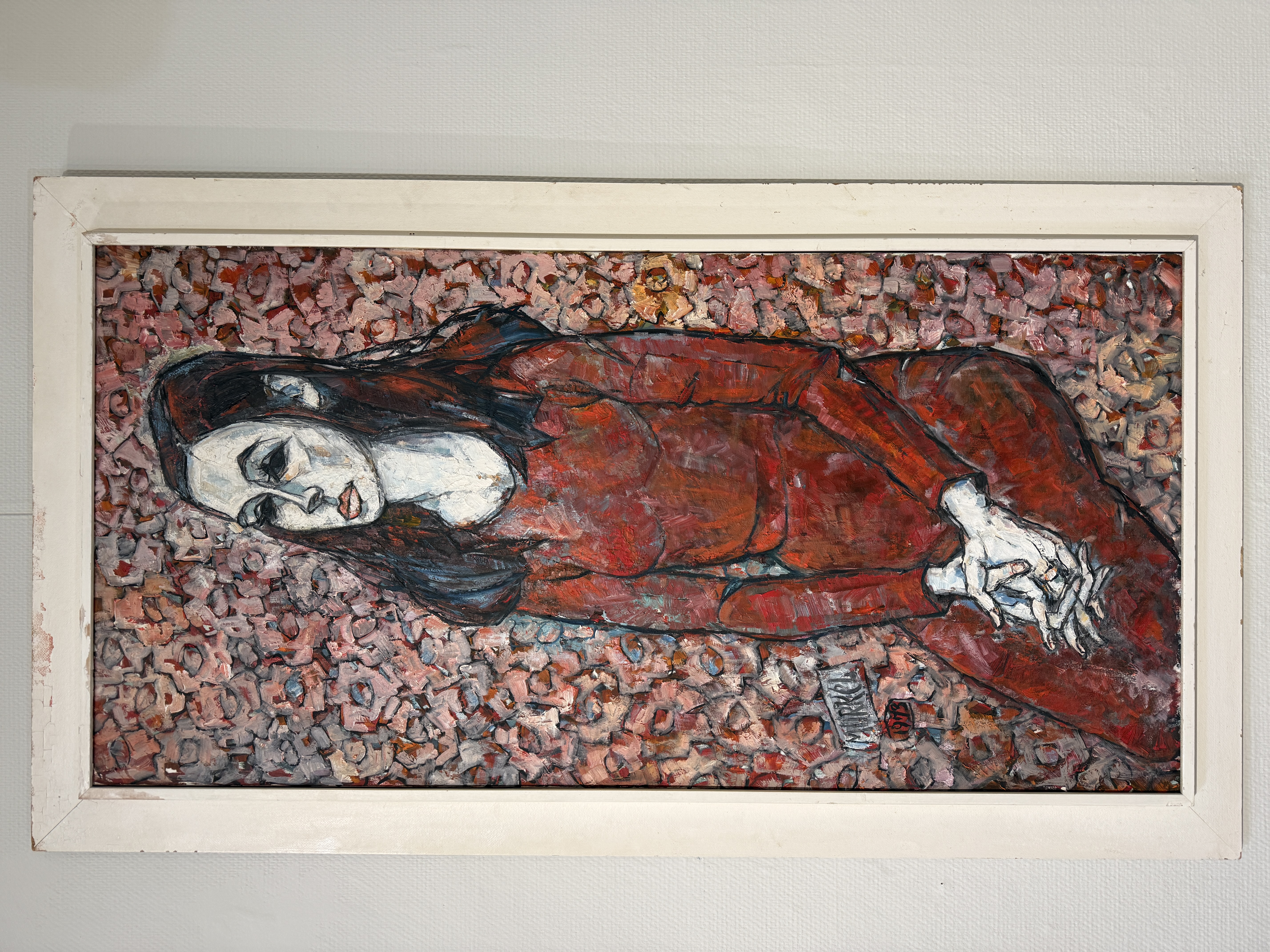 Charlotte (Murkel) Schuberth(1914-2000)-FRAU IN ROT-1973