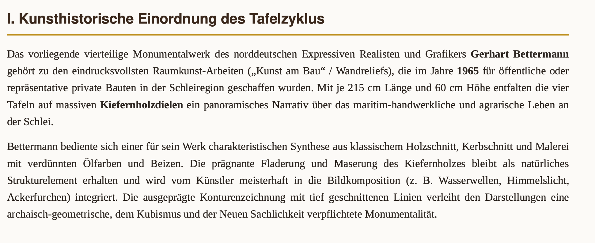 Gerhart Bettermann(1910-1992)-4 bedeutende großformatige Holztafeln der Schleiregion-Öl