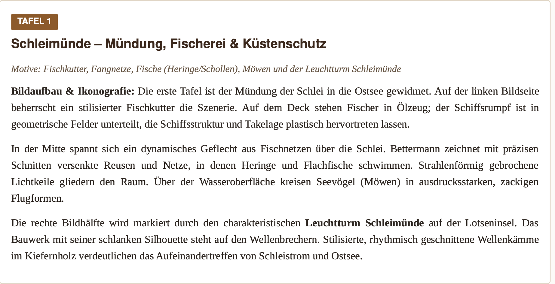 Gerhart Bettermann(1910-1992)-4 bedeutende großformatige Holztafeln der Schleiregion-Öl