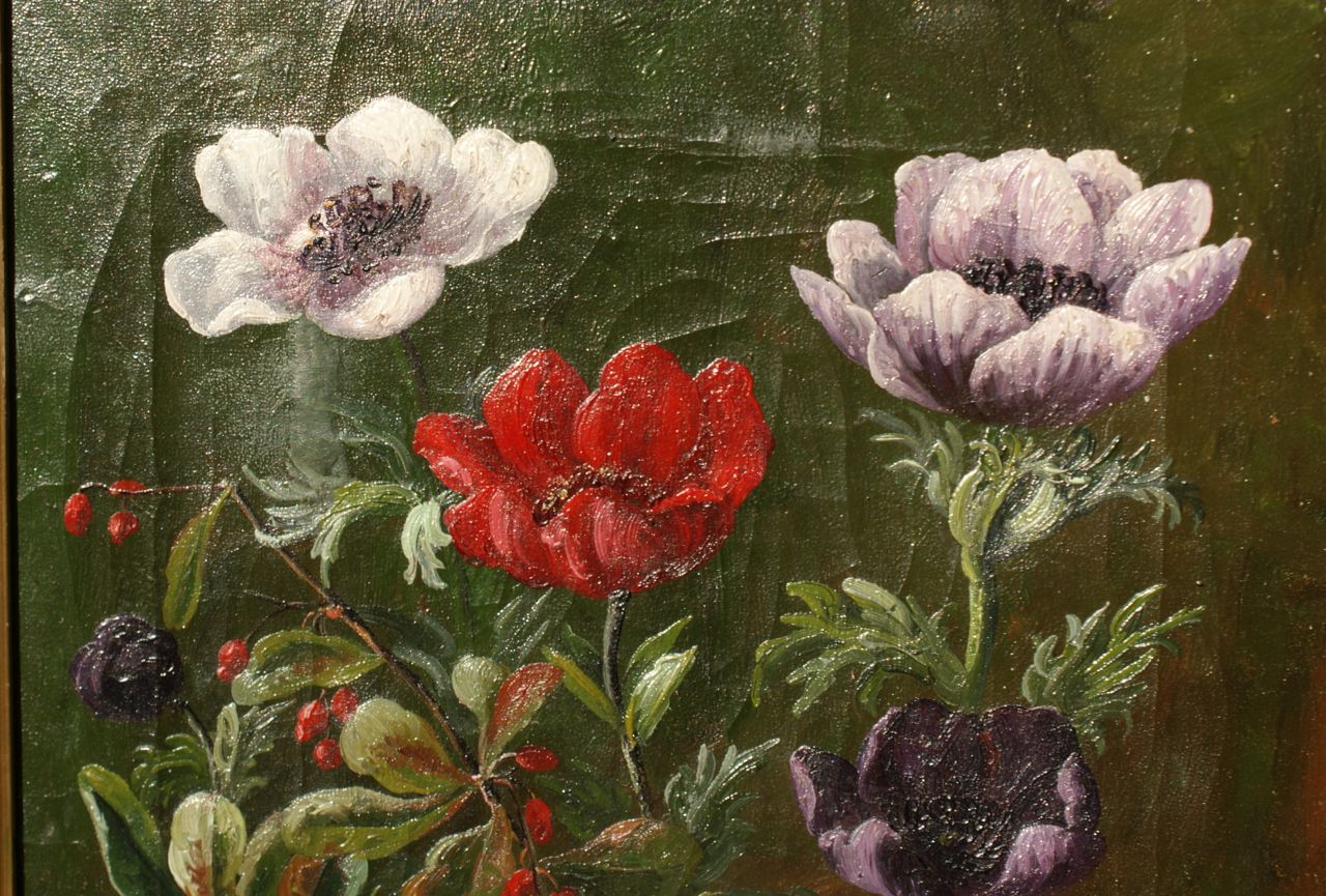 Anonymer Meister: Ölgemälde Blumenstillleben, 19. Jahrhundert