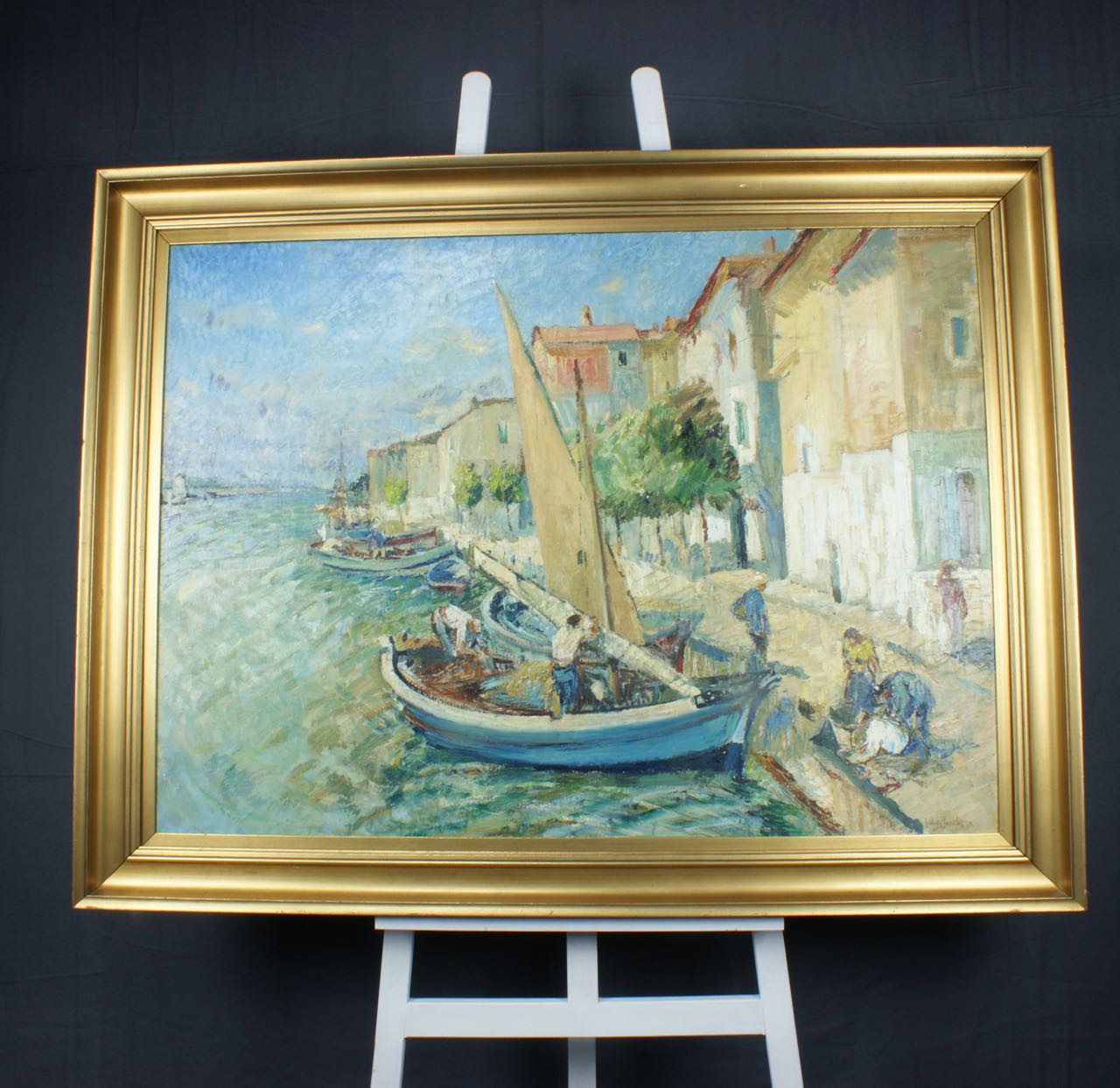 Ludvig Jacobsen: Ölgemälde Puerto de Sóller, Mallorca, signiert, erste Hälfte 20. Jahrhundert