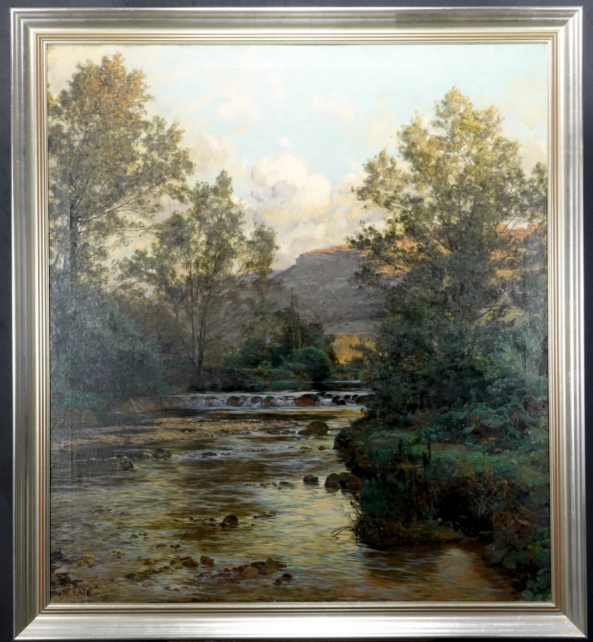 Rene Maurice Fath: Ölgemälde Am Fluss bei Fontainebleau, signiert, zweite Hälfte 19. Jahrhundert