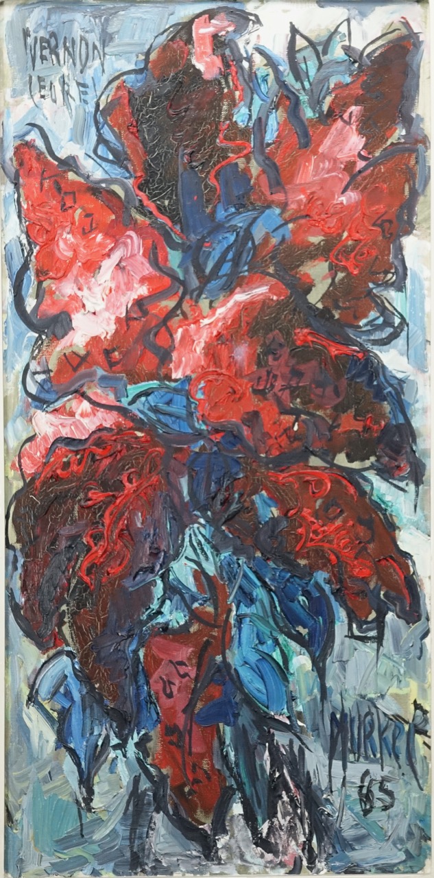 Charlotte „Murkel" Schuberth: Ölgemälde Blumenstillleben, bezeichnet, Vernon 1965