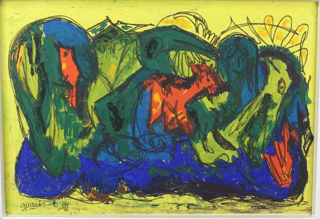 Bent Gorits Larsen: Ölgemälde Om en underlig smerte indeni, signiert datiert, 1971