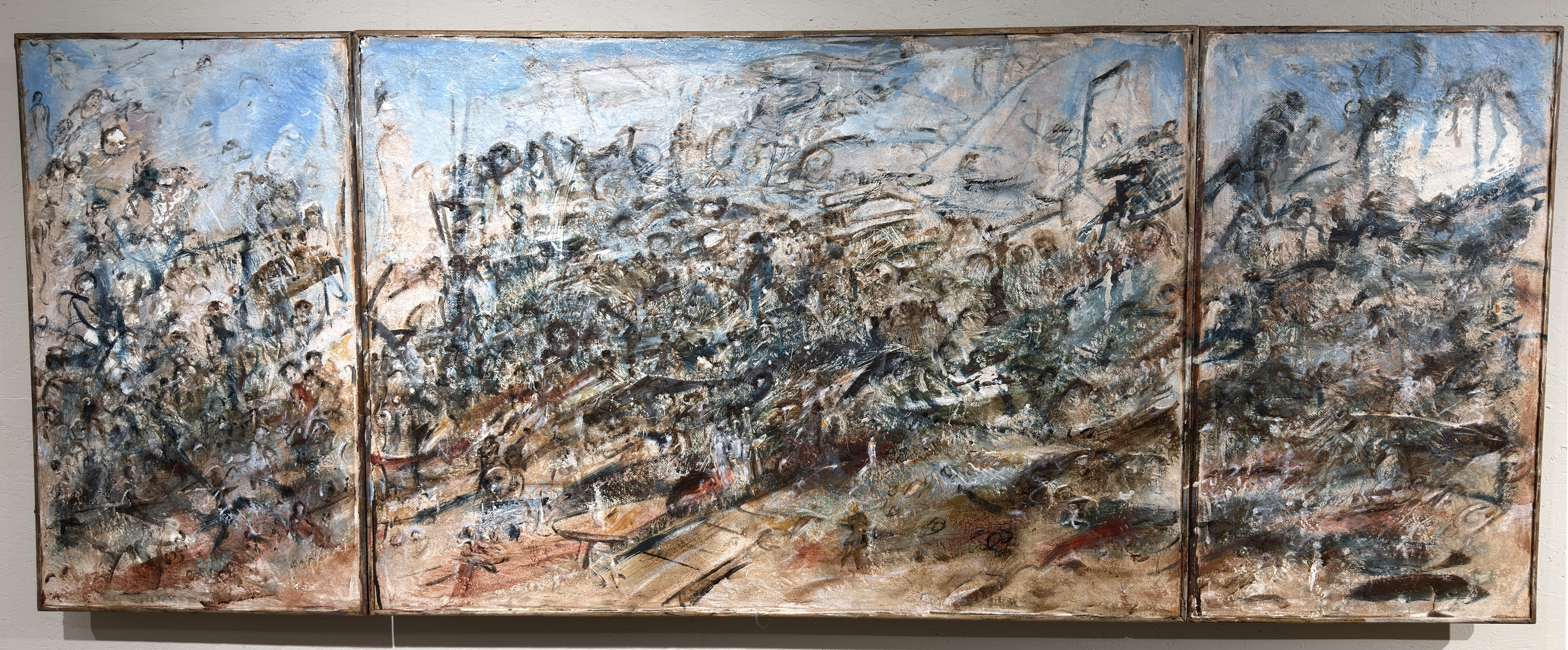 Gerrit M.Bekker(1943-2025)-Ankündigung der Tafel-Triptychons auf Tischplatte-Hauptwerk
