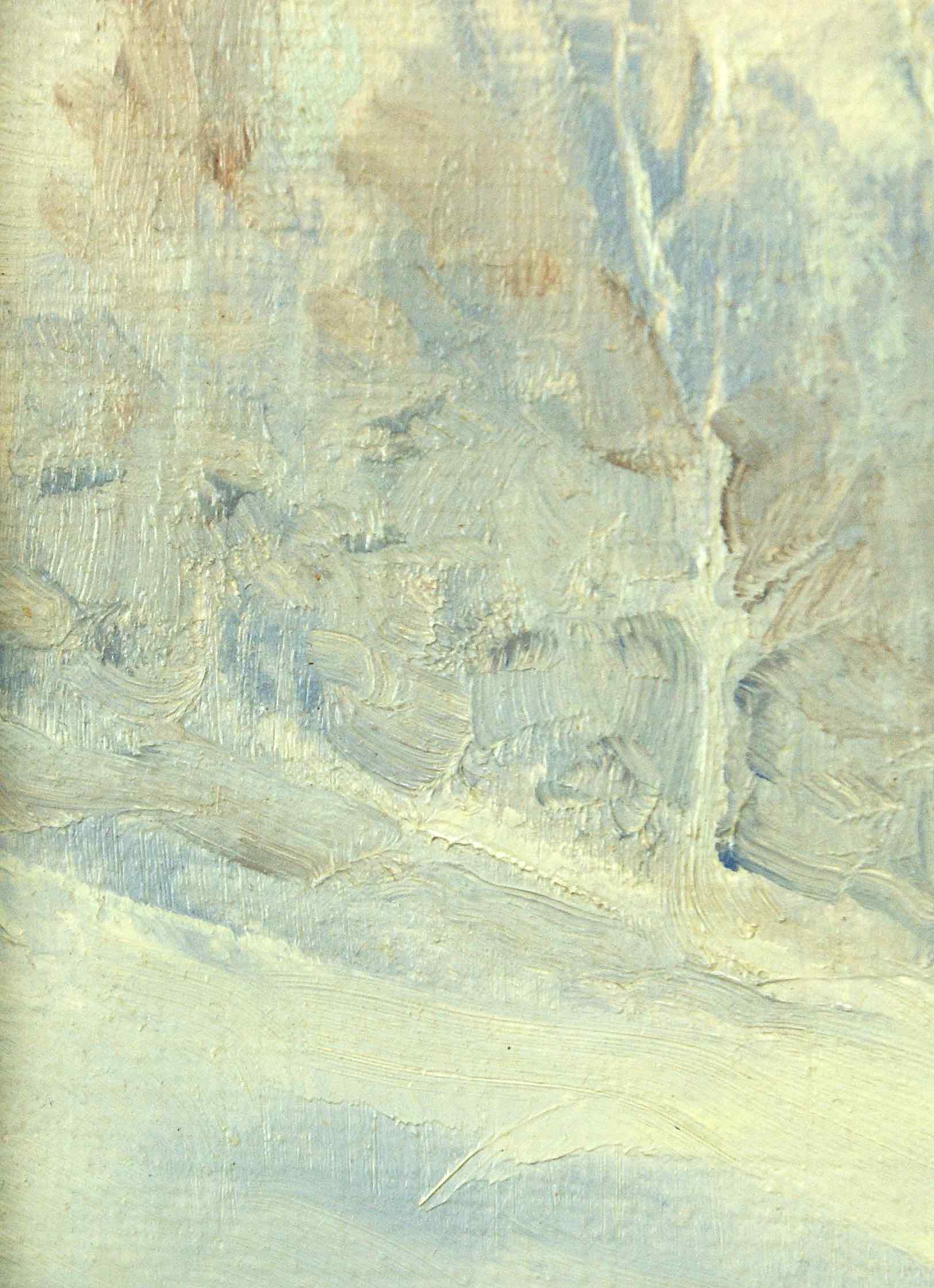 Hans Moos Sillesen: Ölgemälde Winterlandschaft, bezeichnet, 1970er/1980er Jahre