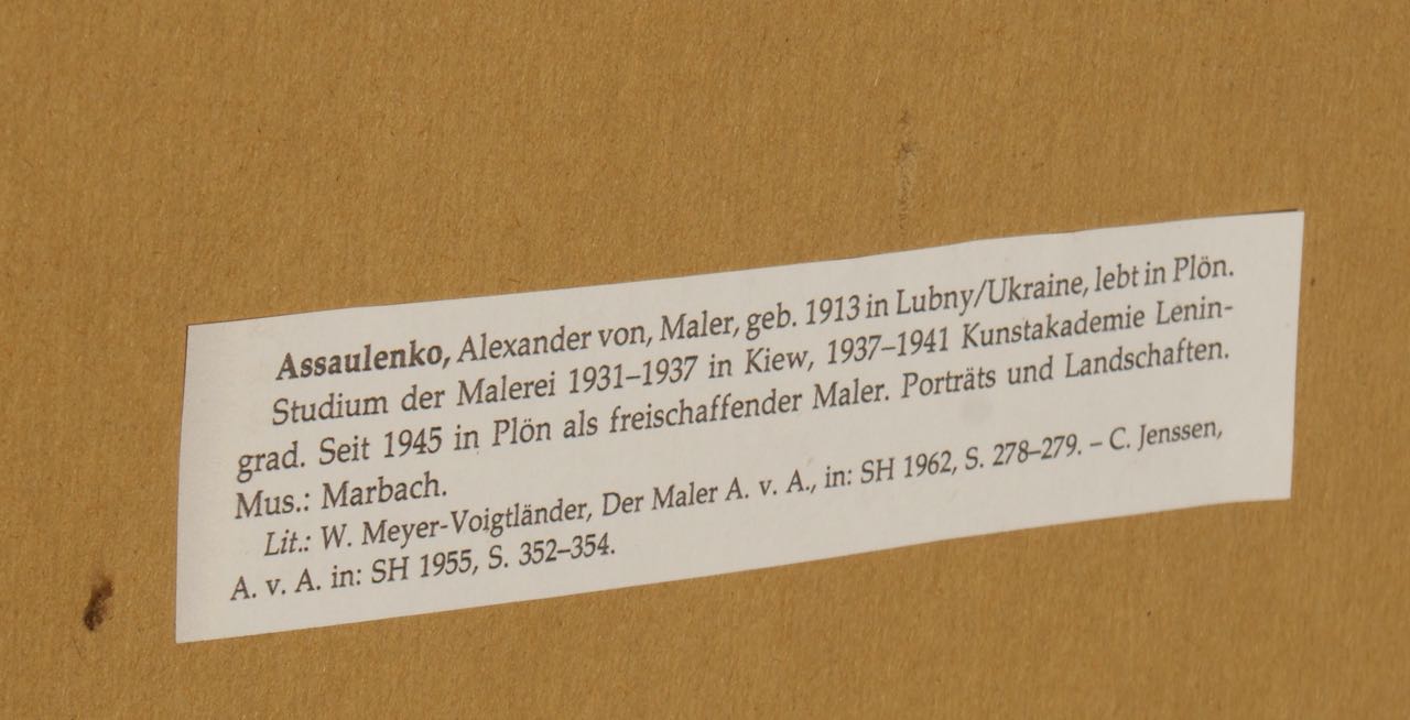 Alexej (Alexander) von Assaulenko: Ölgemälde Dame im Sommerkleid (Katharina), signiert datiert 1967