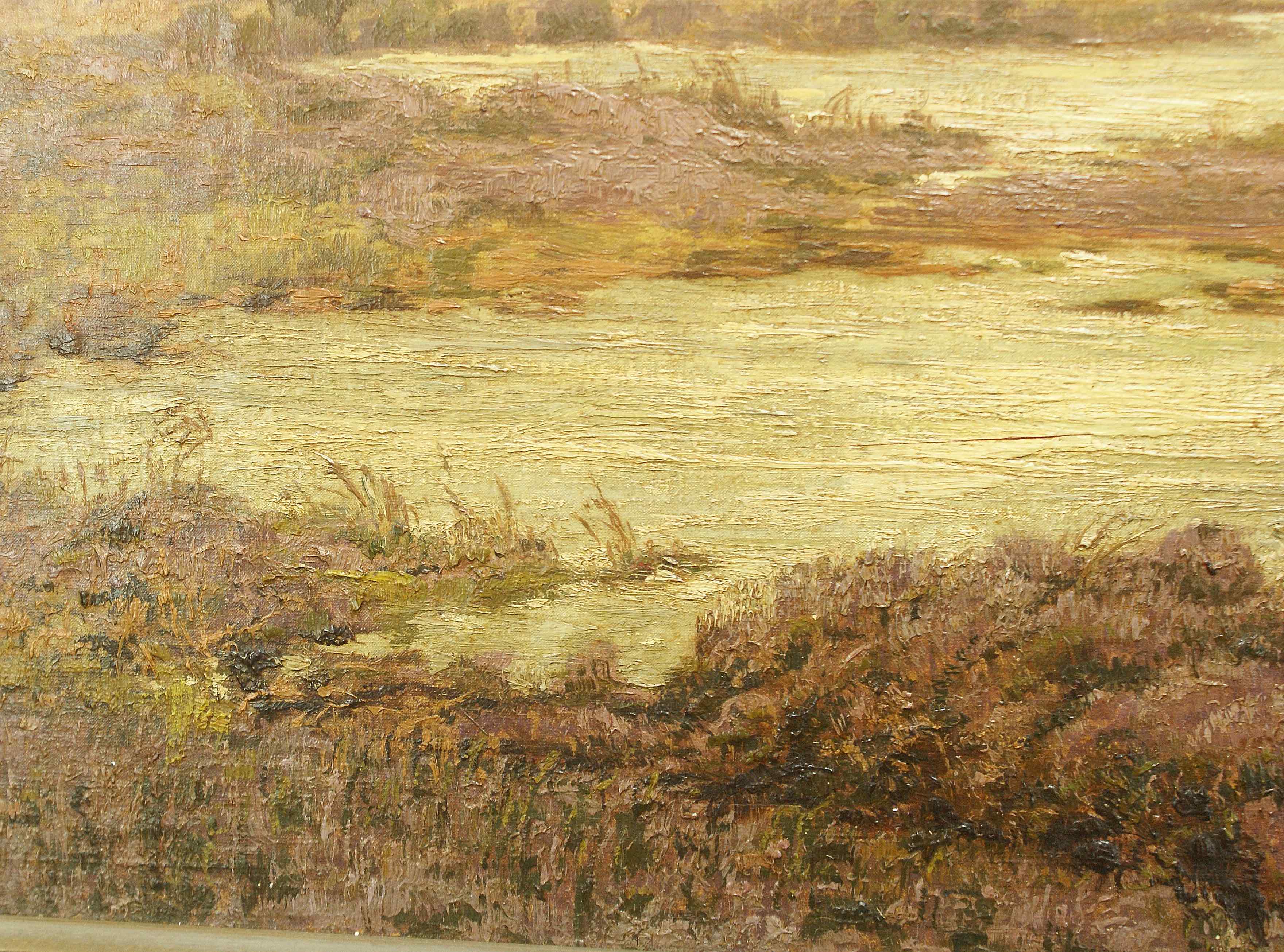 Heinrich Petersen: Ölgemälde Blick auf die Heide, signiert, erste Hälfte 20. Jahrhundert