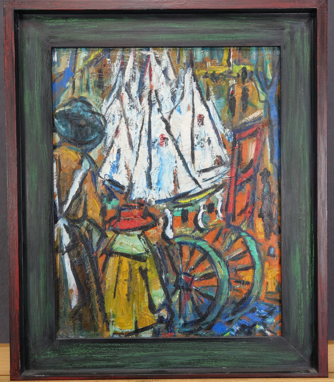Charlotte „Murkel" Schuberth: Ölgemälde Une Forêt de Voiles (Tuileries), signiert, Paris 1960er Jahre