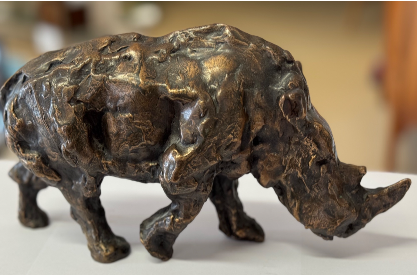 HANS SCHRÖDER(1930-2010)-NASHORN 1978-VOLLBRONZE -SIGNIERT