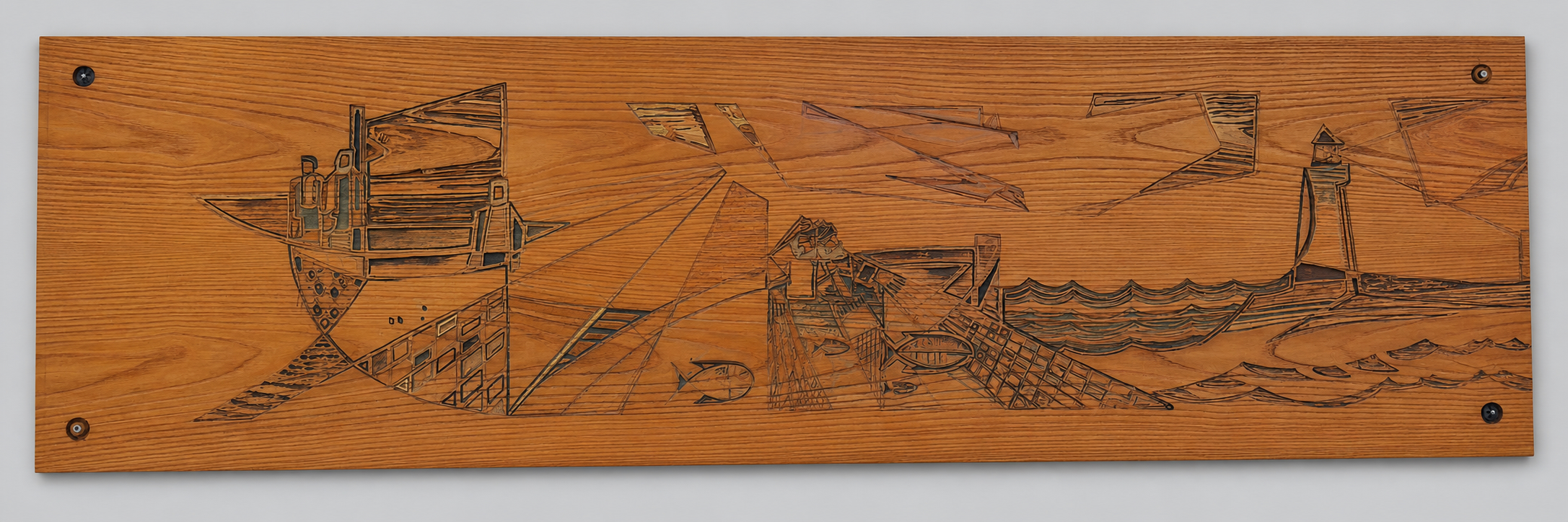 Gerhart Bettermann(1910-1992)-4 bedeutende großformatige Holztafeln der Schleiregion-Öl