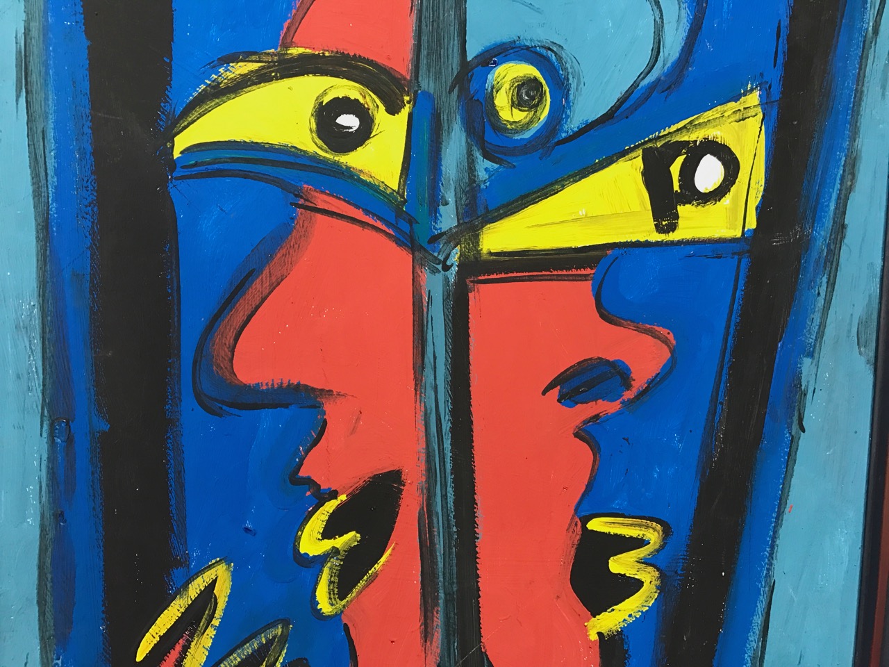 Peter Robert Keil: Ölgemälde Doppelportrait, signiert datiert, Expressionismus, 1958