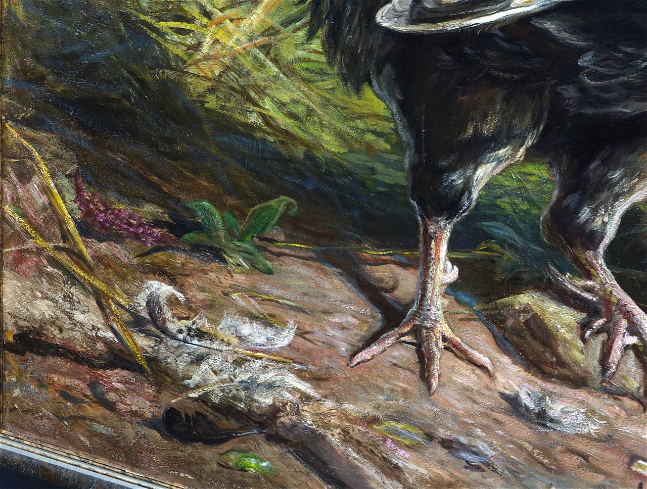 Henri-Arthur Bonnefoy: Ölgemälde Hahn mit Malerpalette, signiert, Zweite Hälfte 19. Jahrhundert