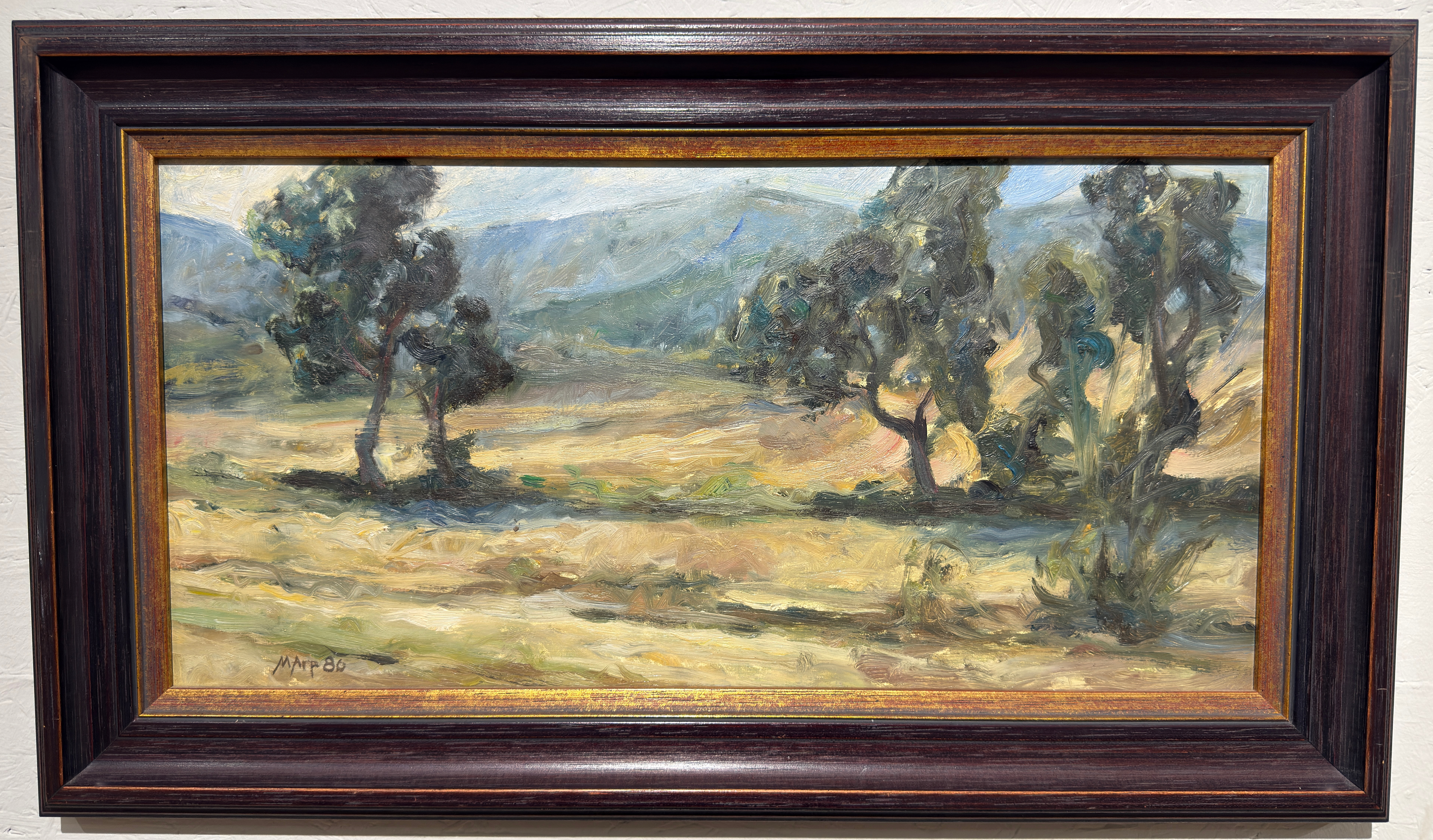 Michael Arp(1955-2013)-Landschaft bei San Vincenzo (Toskana)-Ölgemälde