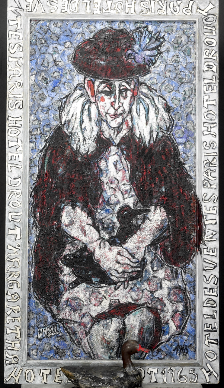 Charlotte „Murkel" Schuberth: Ölgemälde Frau mit Ente, bezeichnet, Hôtel Drouot Paris 1965