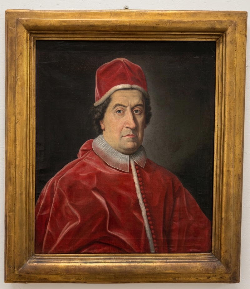 Porträt eines hochrangigen Geistlichen (Kardinal oder Papst in inoffiziellem Ornat)-Römische Schule (Scuola Romana — fine XVIII - inizio XIX sec.)