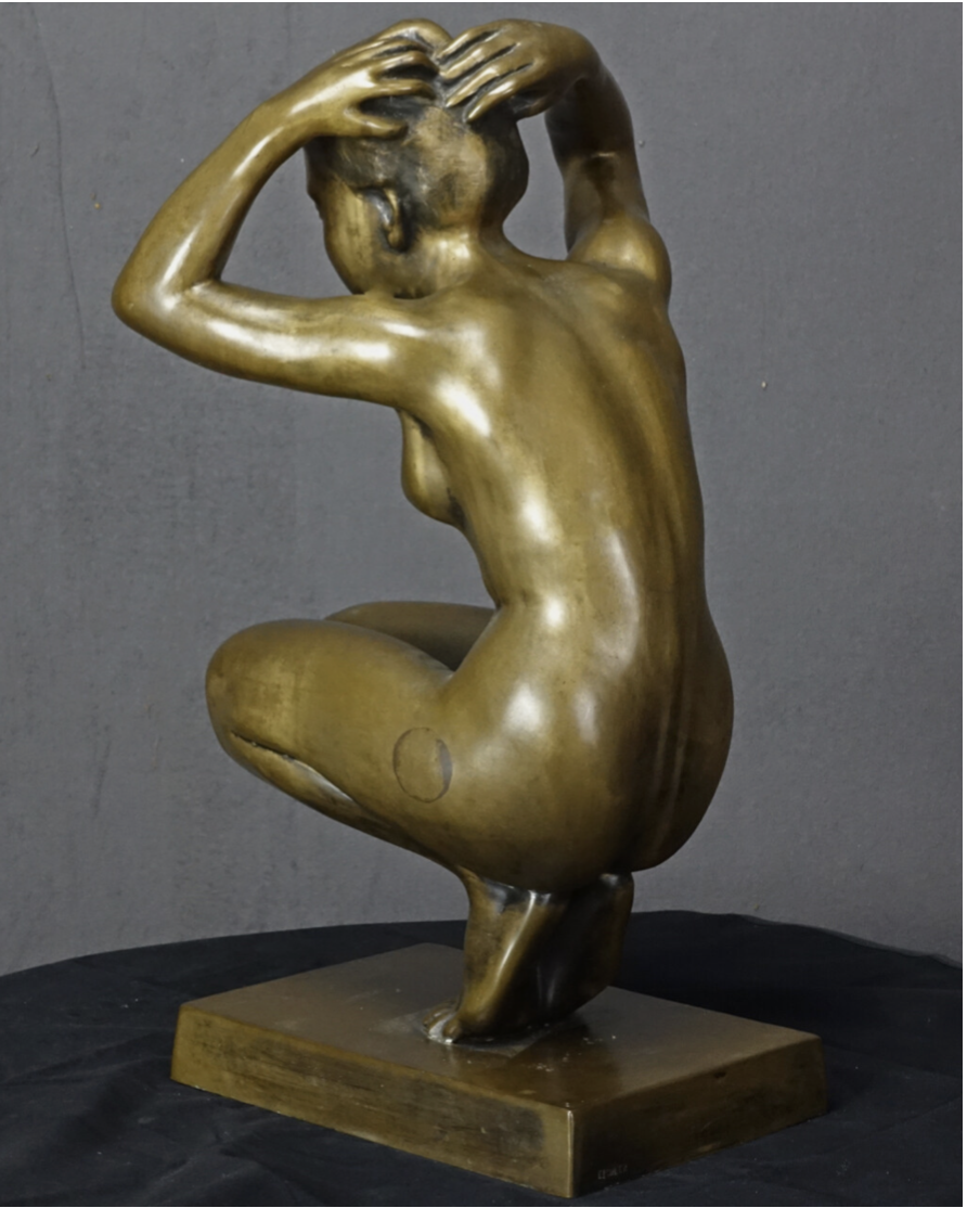 THEODOR EICHLER (1868–1946) Ästhetischer weiblicher Akt – um 1910/20 — Vollbronze (29,3 kg)
