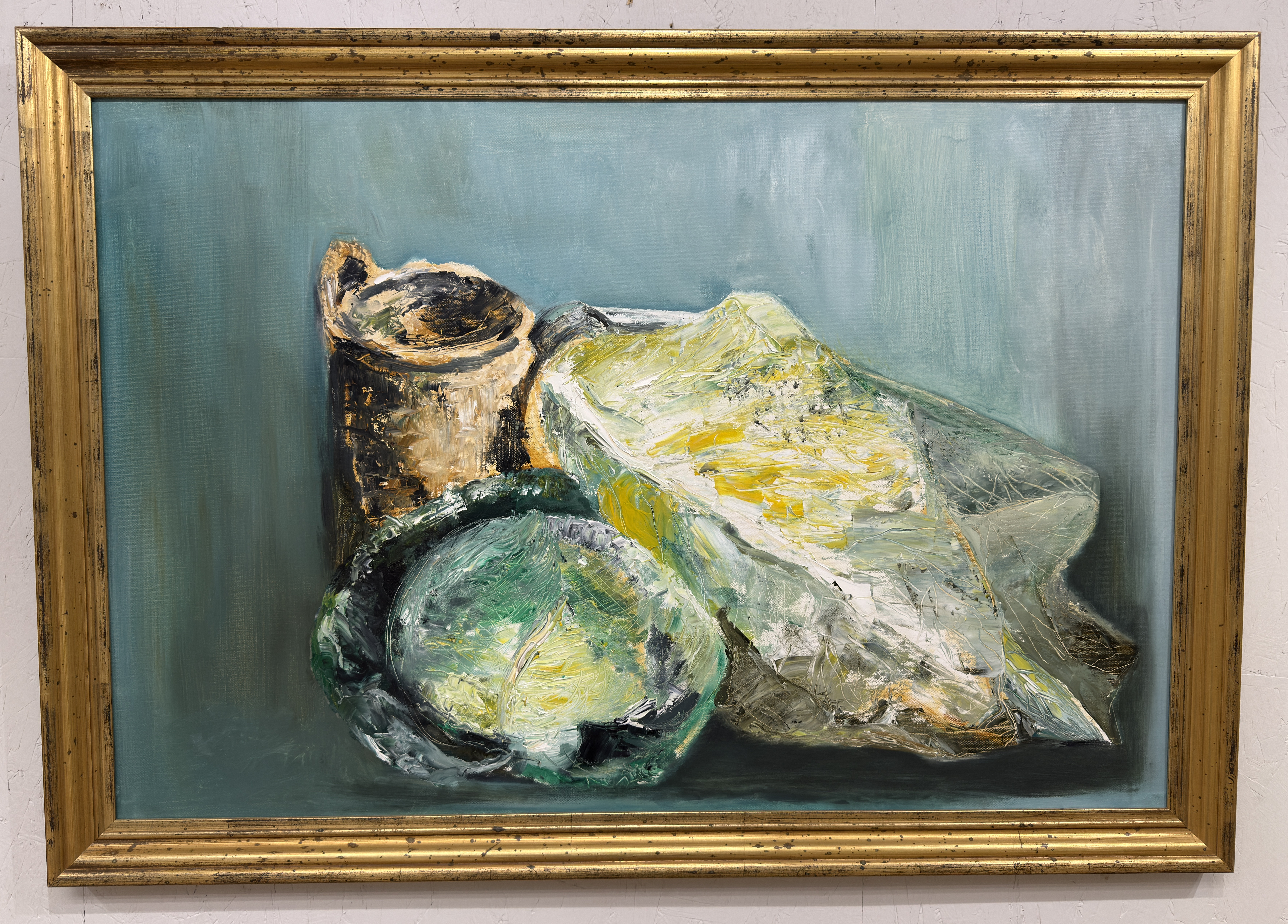 Gerrit Michalis Bekker (1943- 2025)-„Stillleben mit Wirsingkohl, Krug und Selleriestaude“-