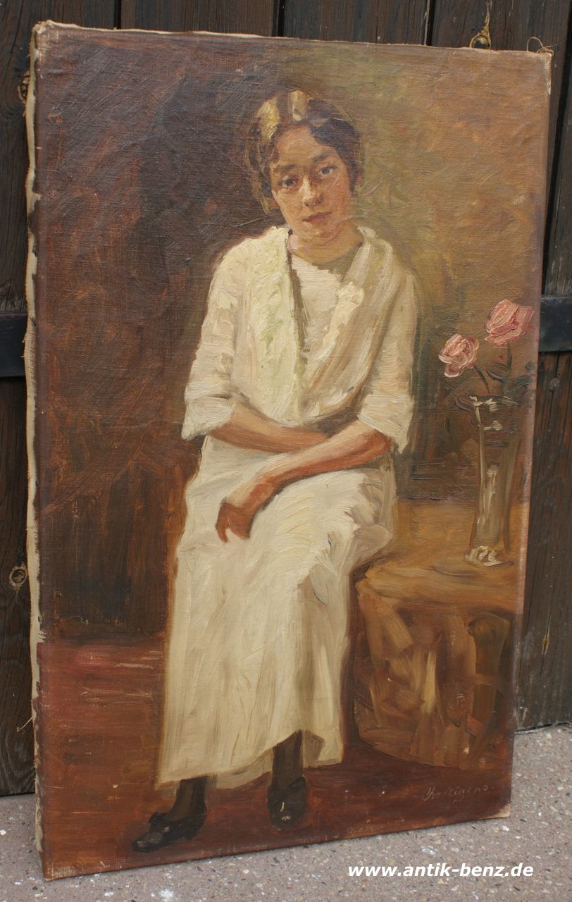 Christian Aigens: Ölgemälde Portrait einer Dame, um 1920