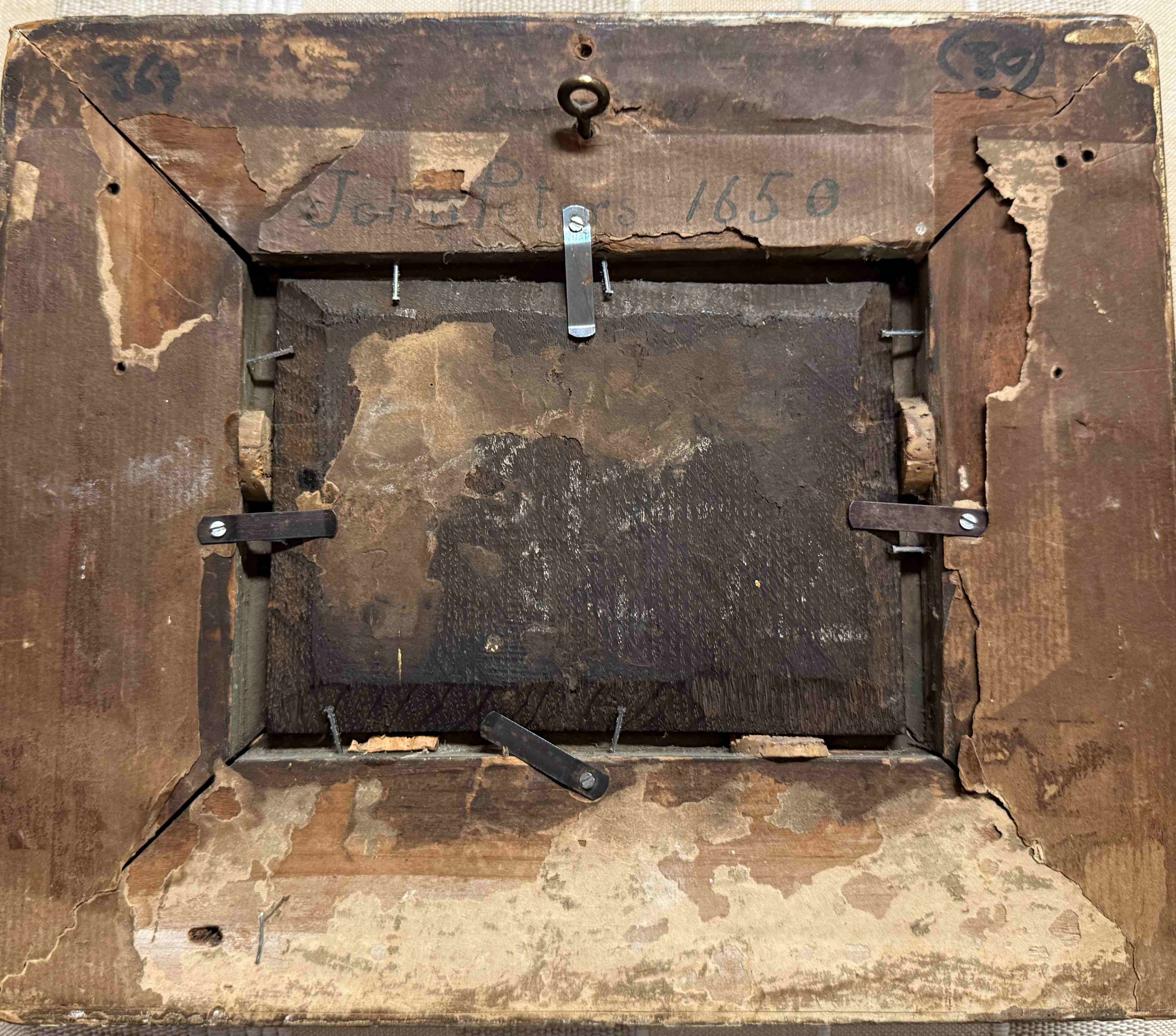 John Peters: Ölgemälde Paar Maritime Miniaturen, bezeichnet, um 1650