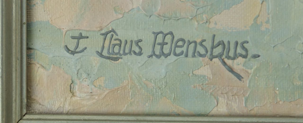 Claus Wenskus: Ölgemälde Stiller Abend, Leck, erste Hälfte 20. Jahrhundert