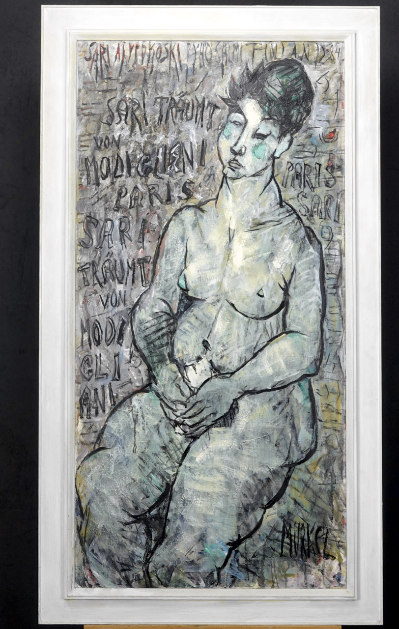 Charlotte „Murkel" Schuberth: Ölgemälde Sari träumt von Modigliani, bezeichnet, Kiel 1984