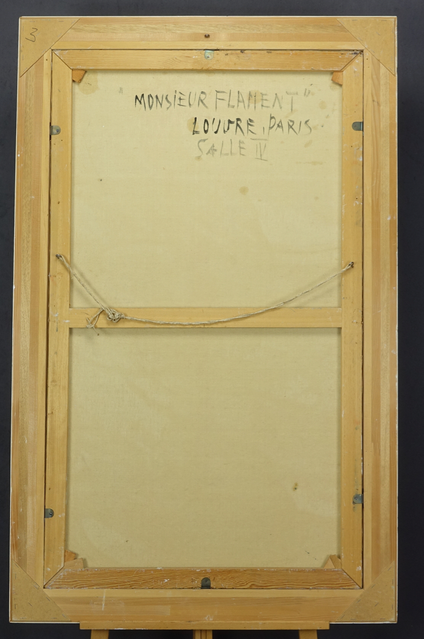 Charlotte „Murkel" Schuberth: Ölgemälde Monsieur Flament, Louvre Paris, Salle IV, signiert datiert, Realismus, 1959