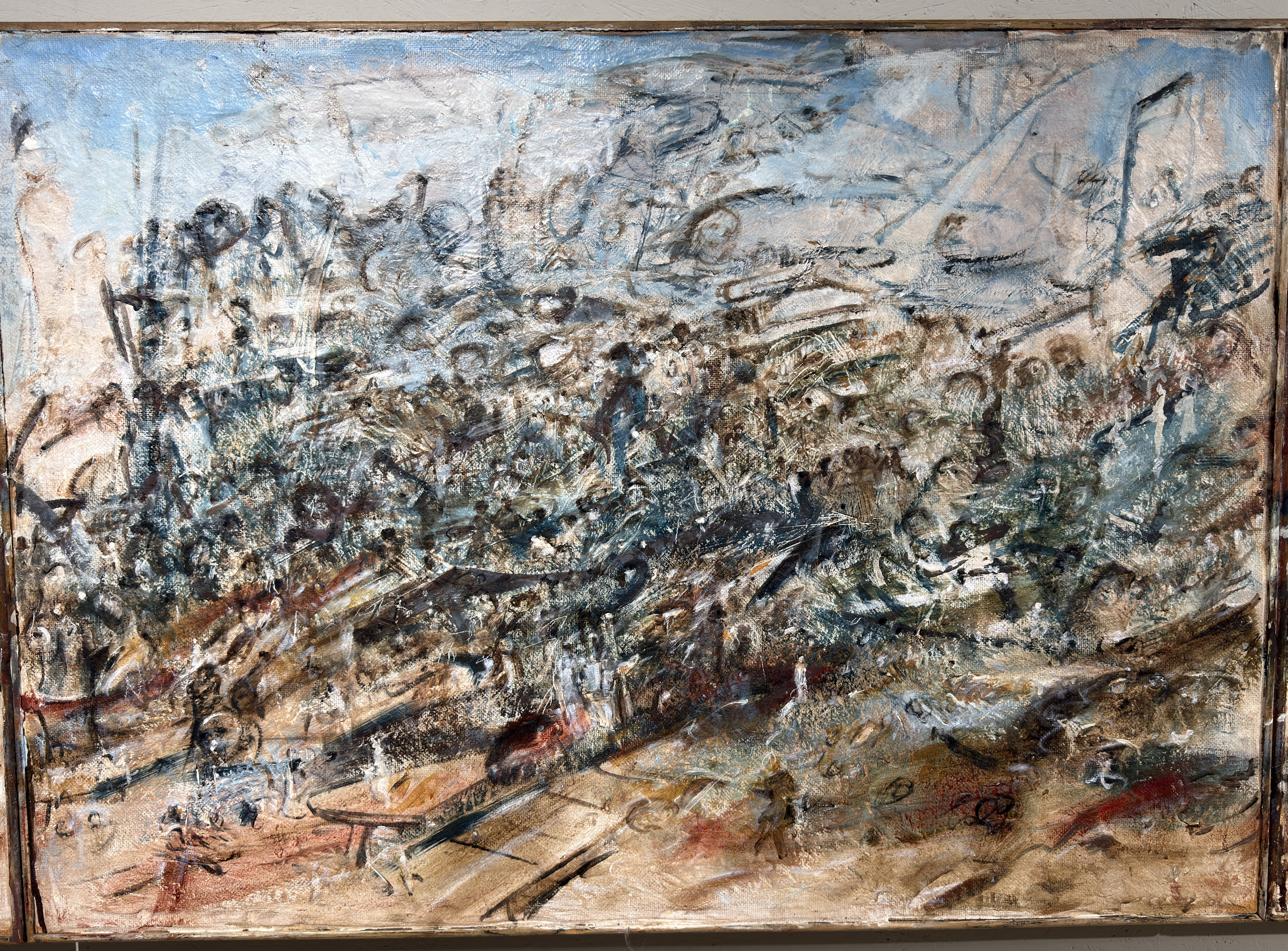 Gerrit M.Bekker(1943-2025)-Ankündigung der Tafel-Triptychons auf Tischplatte-Hauptwerk