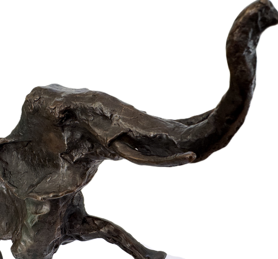 Hans Schröder: Bronze-Skulptur Elefant, signiert, 1970er Jahre