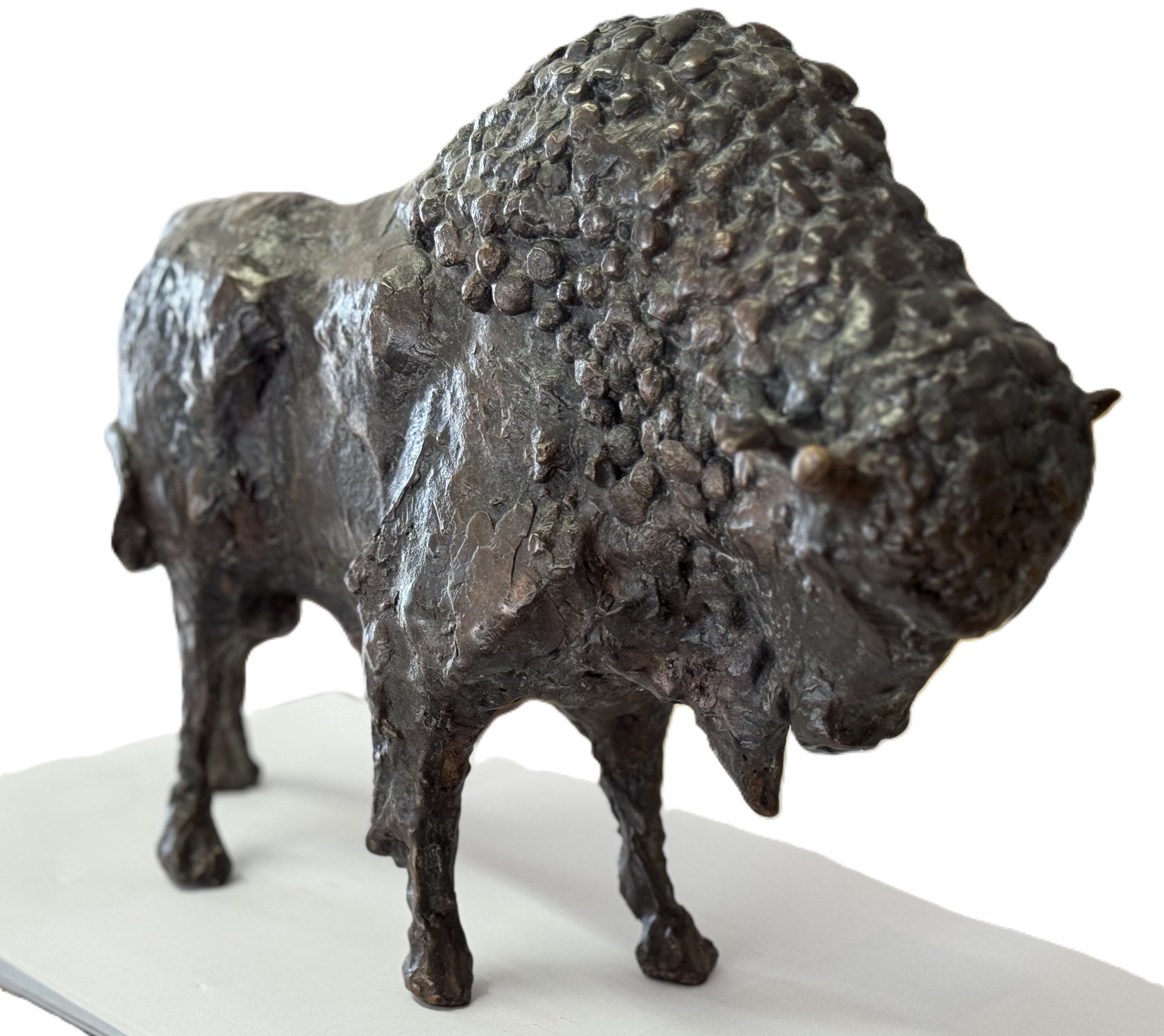 Hans Schröder: Bronze-Skulptur Wisent, bezeichnet, 1970er Jahre