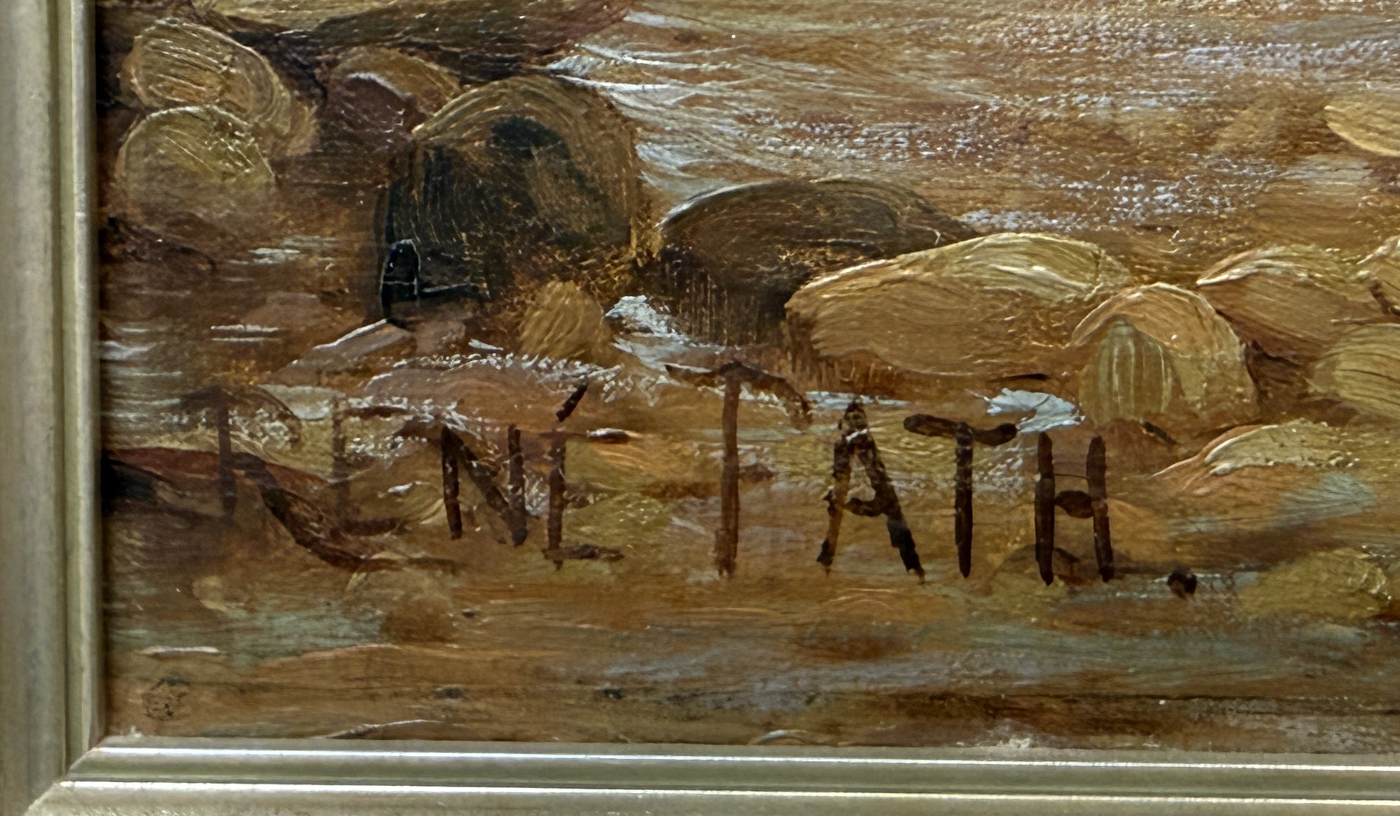 Rene' Maurice Fath: Ölgemälde Am Fluss bei Fontainebleau, signiert, um 1910