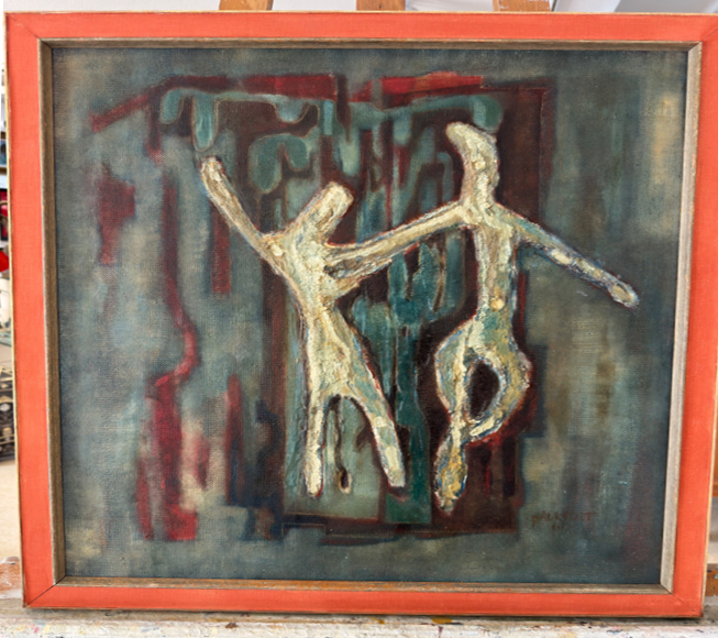 Hans Paukstadt: Ölgemälde Tanzendes Paar, signiert, 1964