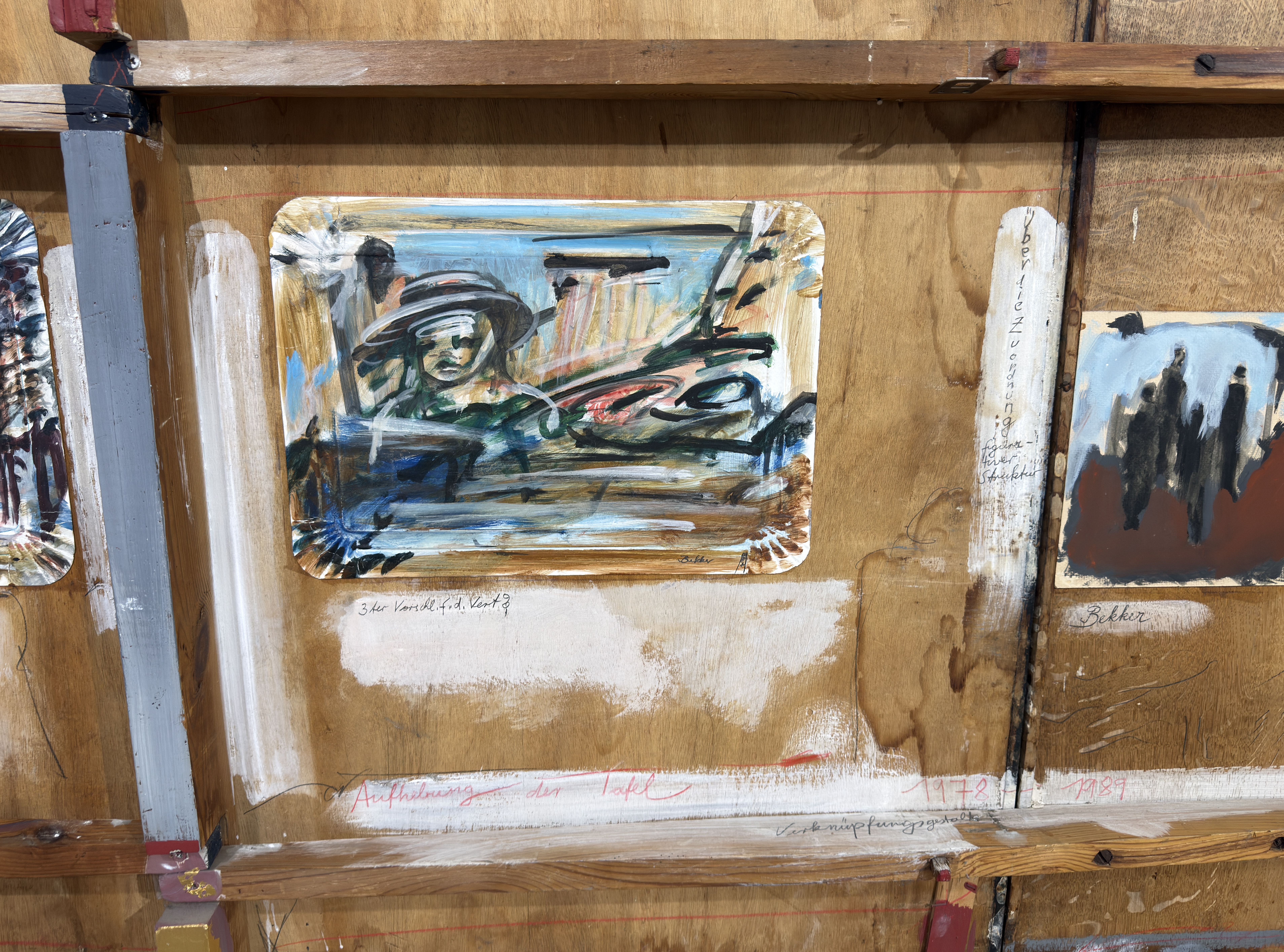 Gerrit M.Bekker(1943-2025)-Ankündigung der Tafel-Triptychons auf Tischplatte-Hauptwerk