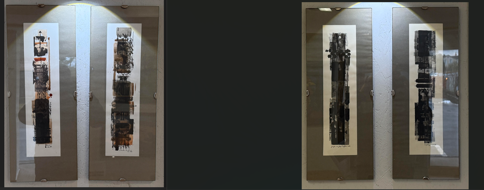 Heinz Trökes: Druckgrafik 4 Blätter in originaler Berahmung, signiert datiert, Paris 1966