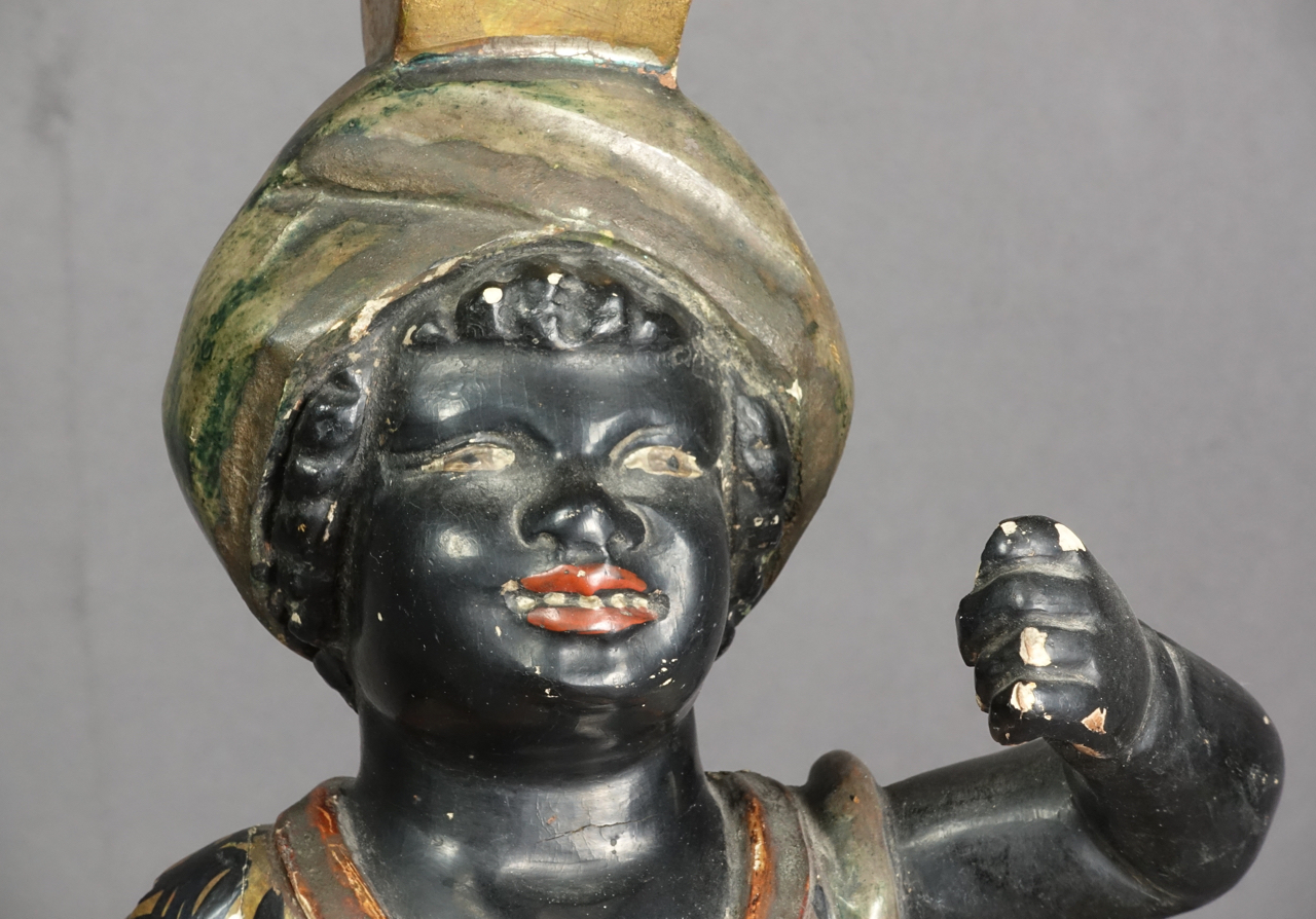 Venezianischer Blackamoor-Beistelltisch, gefasstes Holz, Italien, um 1860