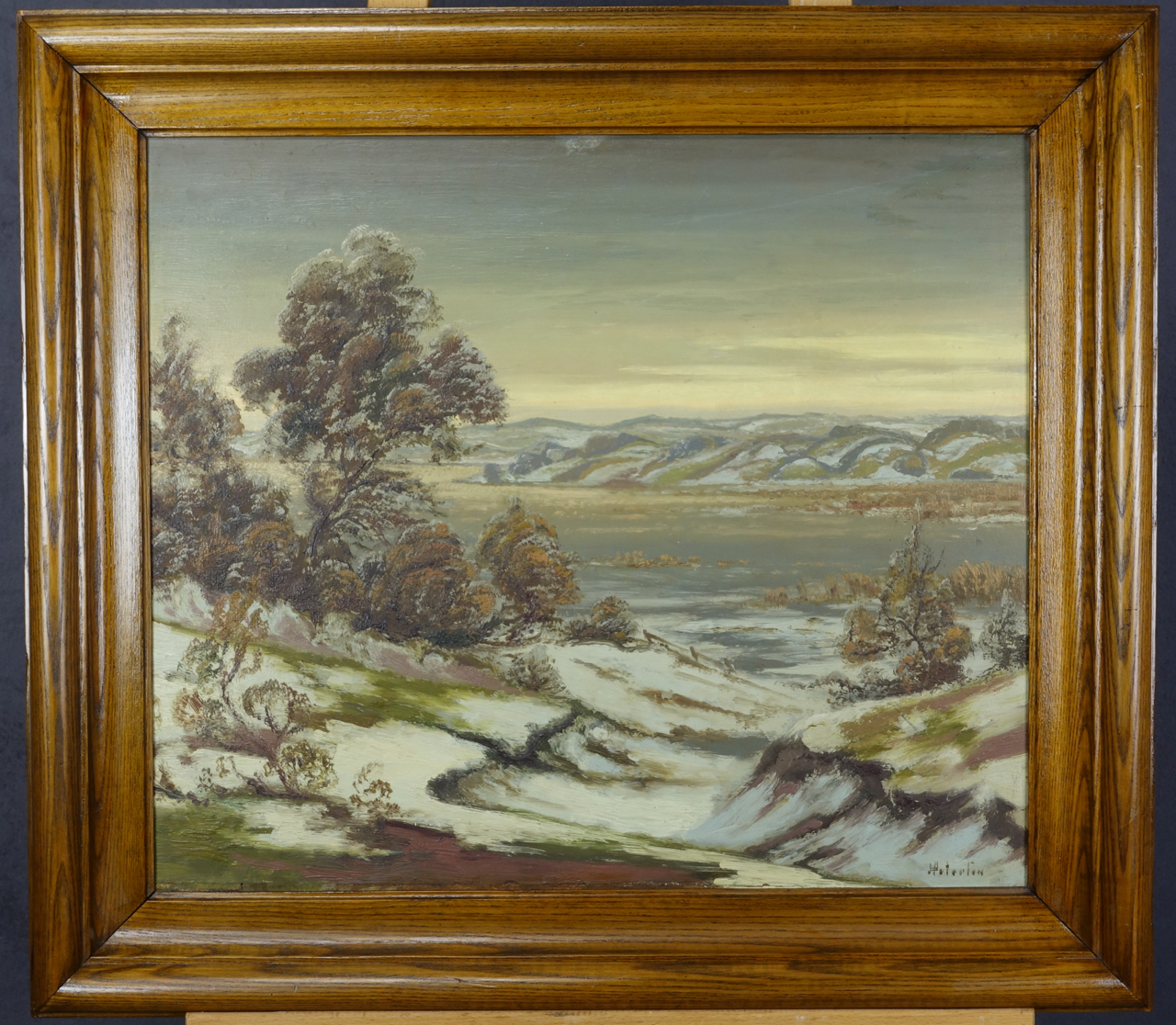 Heinrich Petersen: Ölgemälde Winter, signiert, Impressionismus, erste Hälfte 20. Jahrhundert