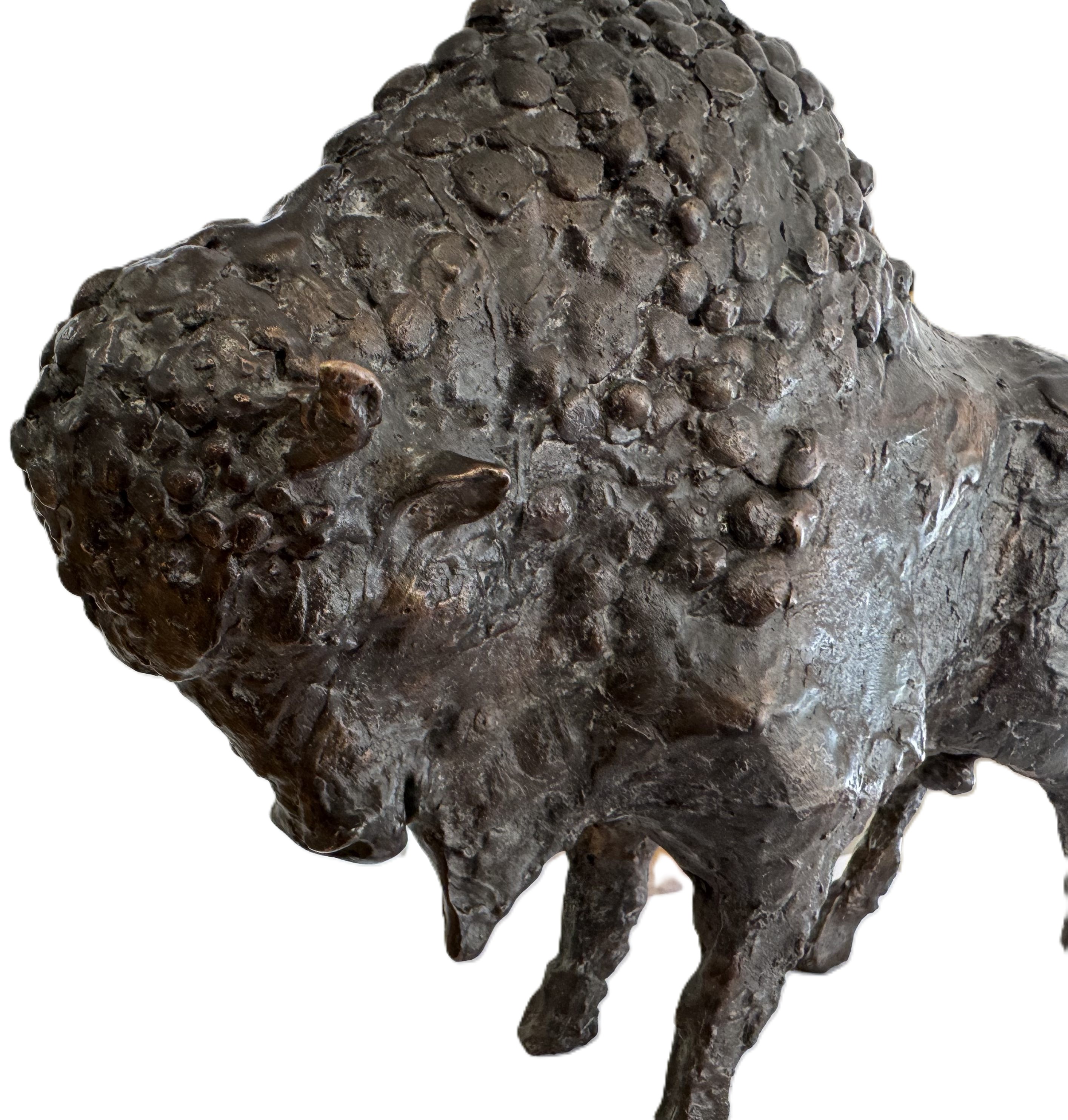 Hans Schröder: Bronze-Skulptur Wisent, bezeichnet, 1970er Jahre