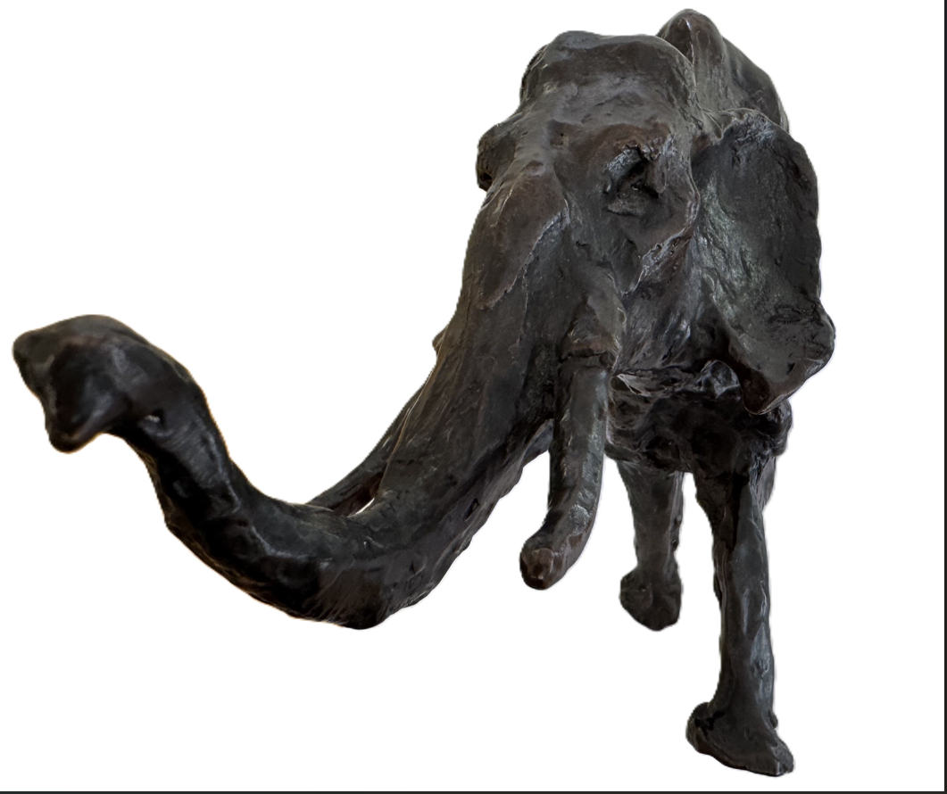 Hans Schröder: Bronze-Skulptur Elefant, signiert, 1970er Jahre