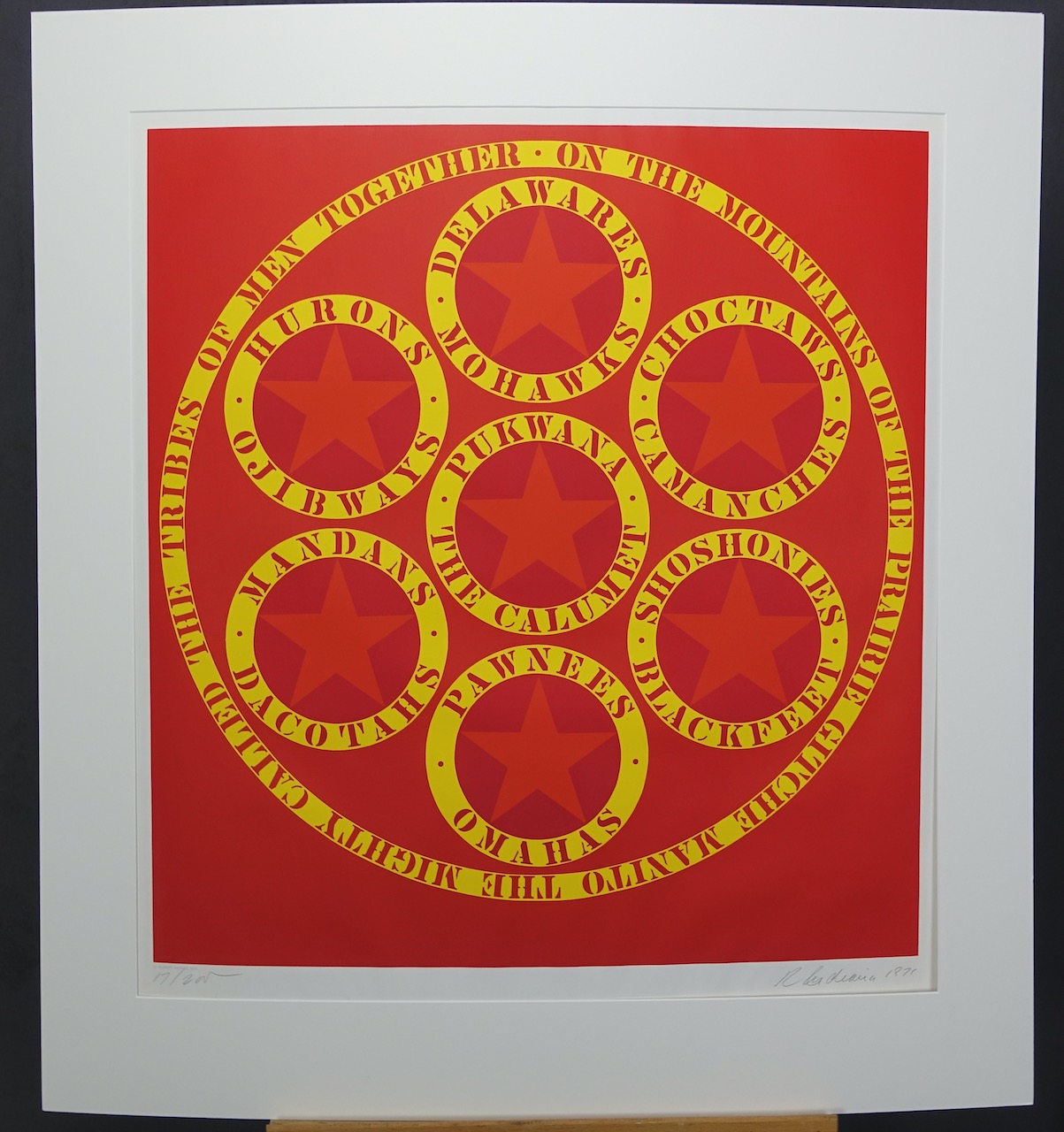 Robert Indiana: Farbsiebdruck The Calumet, signiert datiert 1971, Ed. 17/200