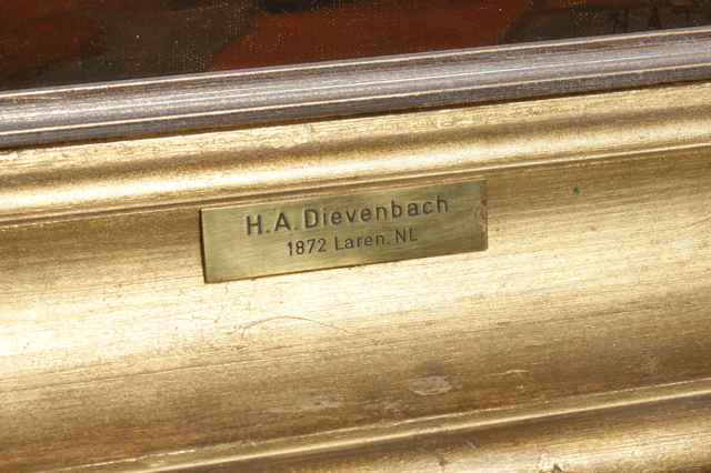 Hendricus Anthonius Dievenbach: Ölgemälde Lesende Bäuerin, signiert, um 1900