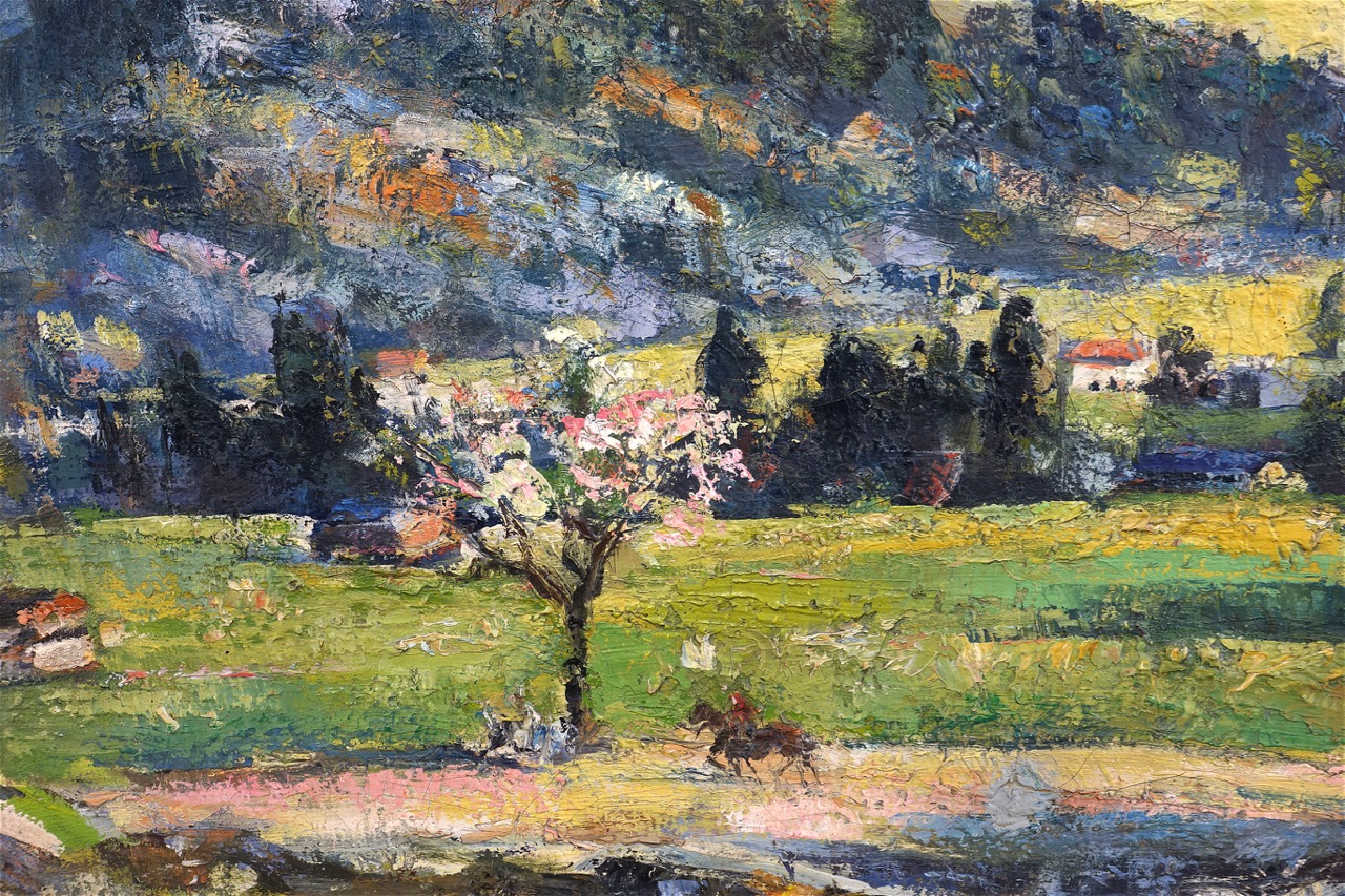 Friedrich Ludwig: Ölgemälde Bergpanorama des Hohen Gölls und des Hohen Bretts, signiert, Expressionismus, erste Hälfte 20. Jahrhundert