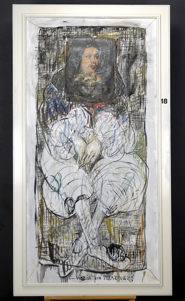 Charlotte „Murkel" Schuberth: Ölgemälde Vielleicht ein Velázquez?, bezeichnet, 1970er/1980er Jahre