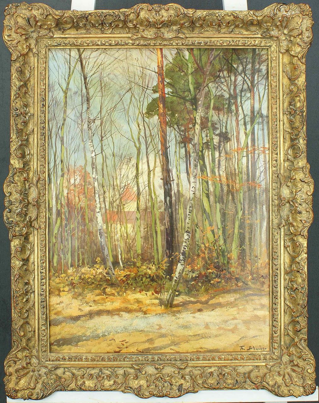 Friedrich Wilhelm Andreas Schwinge: Ölgemälde Im Herbst, signiert, Düsseldorfer Schule, zweite Hälfte 19. Jahrhundert