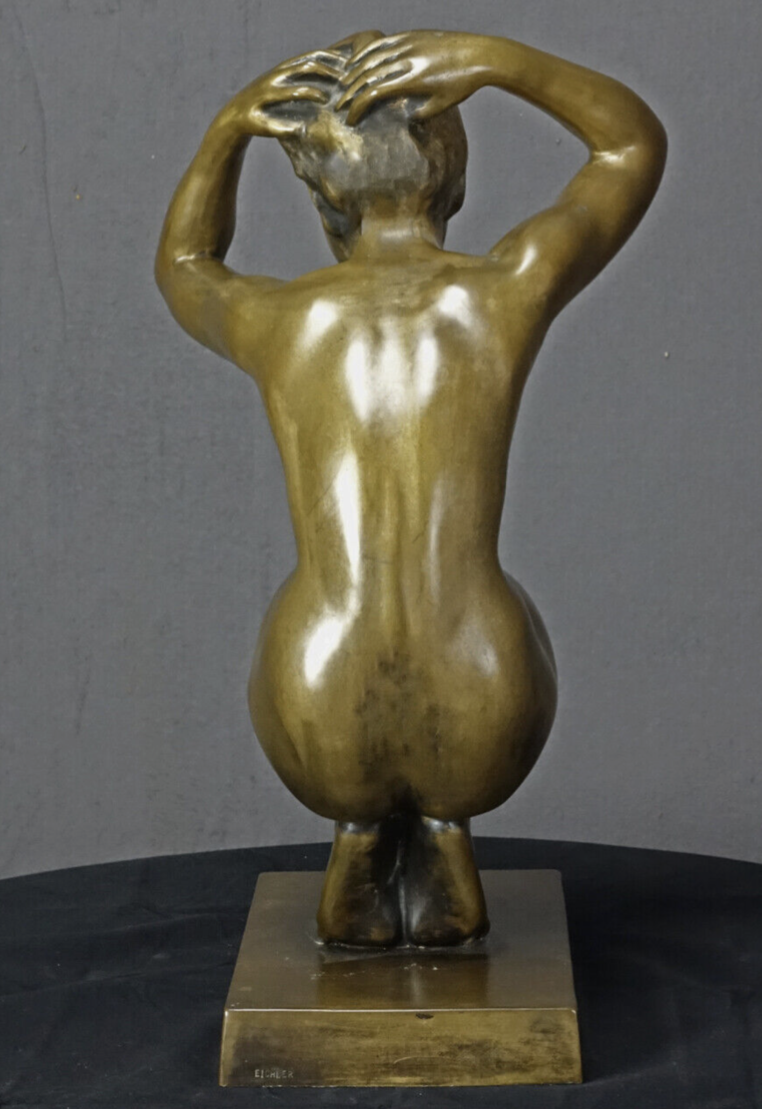 THEODOR EICHLER (1868–1946) Ästhetischer weiblicher Akt – um 1910/20 — Vollbronze (29,3 kg)