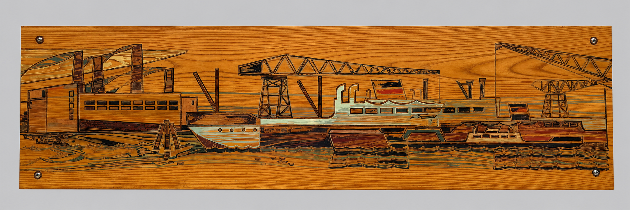 Gerhart Bettermann(1910-1992)-4 bedeutende großformatige Holztafeln der Schleiregion-Öl