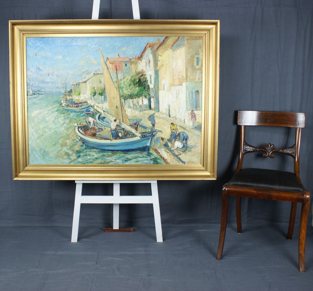 Ludvig Jacobsen: Ölgemälde Puerto de Sóller, Mallorca, signiert, erste Hälfte 20. Jahrhundert