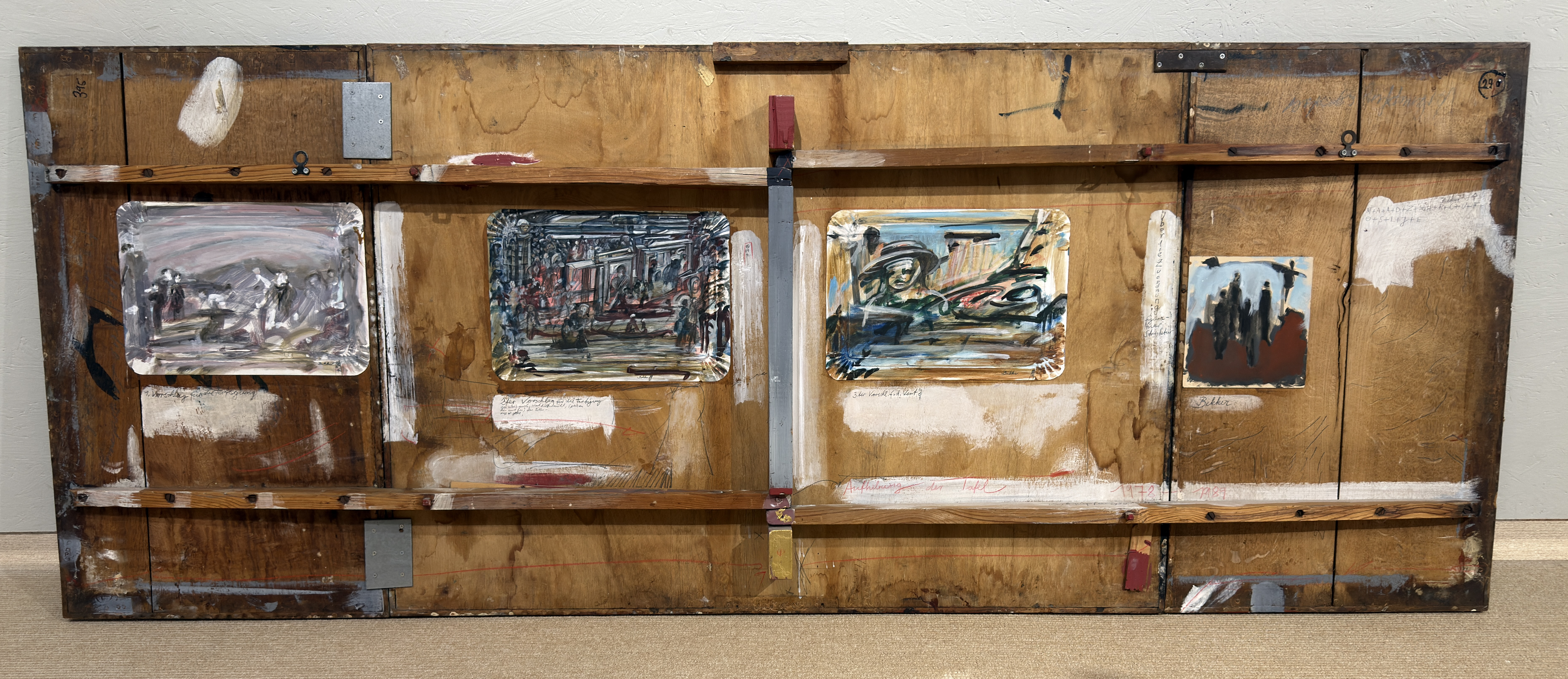 Gerrit M.Bekker(1943-2025)-Ankündigung der Tafel-Triptychons auf Tischplatte-Hauptwerk