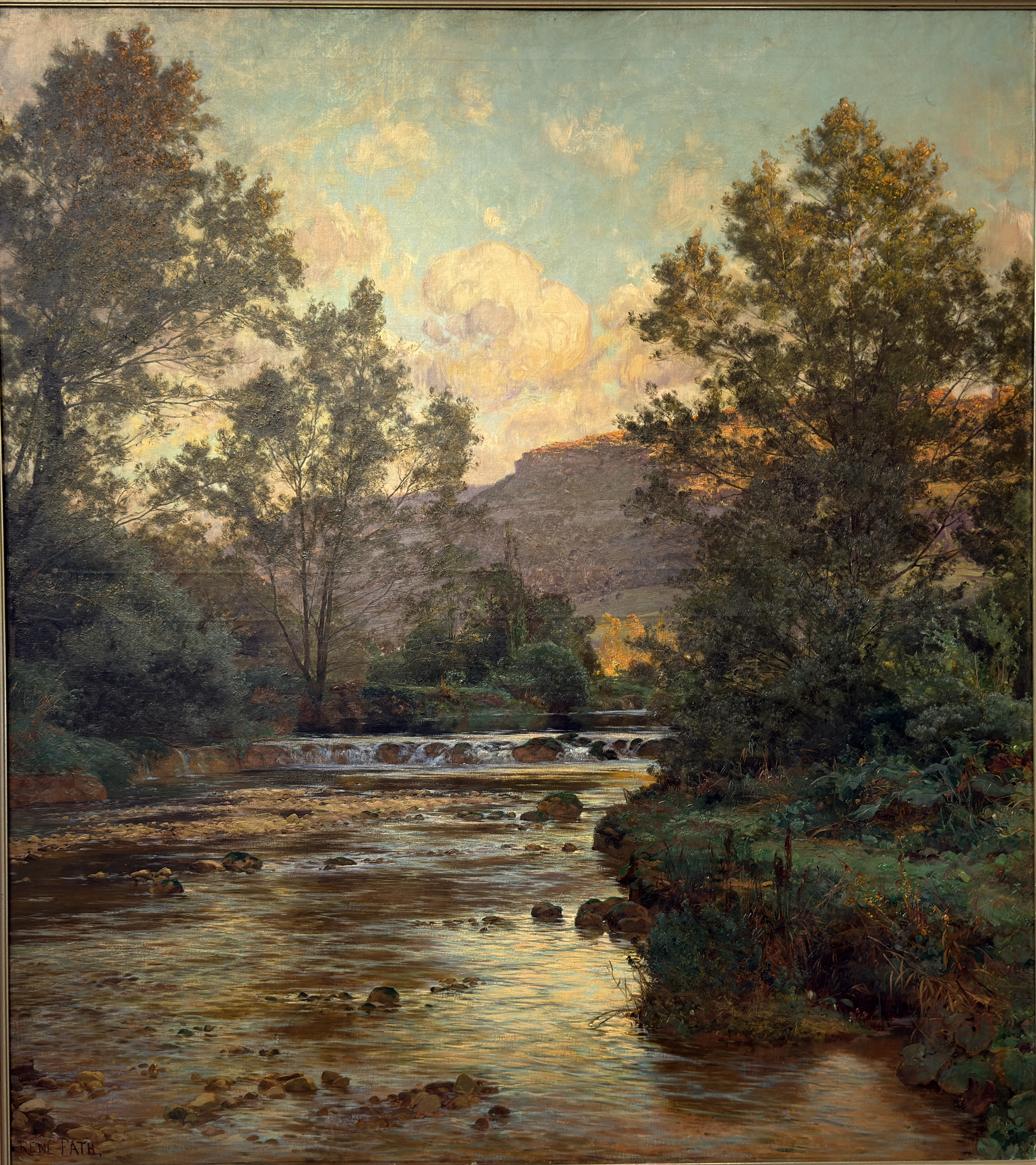 Rene' Maurice Fath: Ölgemälde Am Fluss bei Fontainebleau, signiert, um 1910