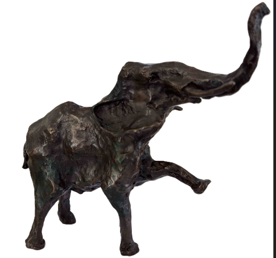 Hans Schröder: Bronze-Skulptur Elefant, signiert, 1970er Jahre