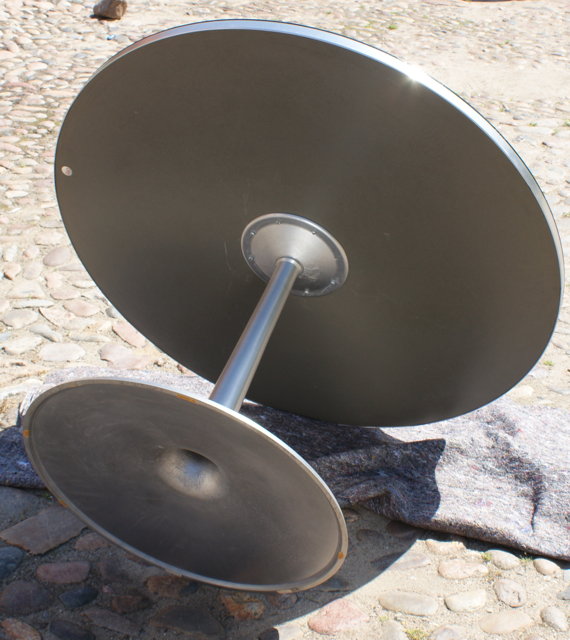 Runder Esstisch Mygge, Entwurf Björn Wiinblad, Metall mit Acrylat-Intarsie, Kopenhagen, 1960er Jahre